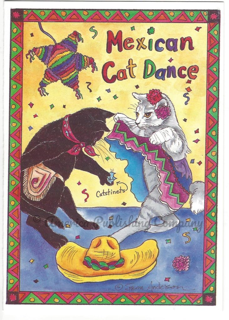 Birthday - Mexican Cat Dance card