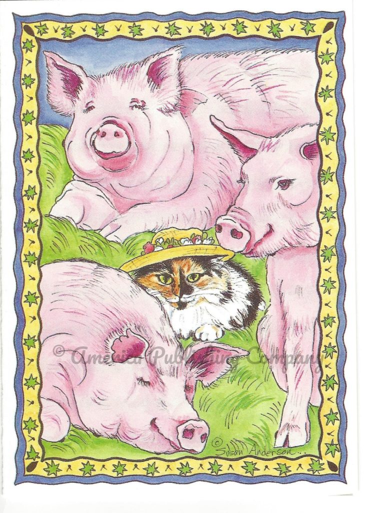 Thank You - Calico with Friends card