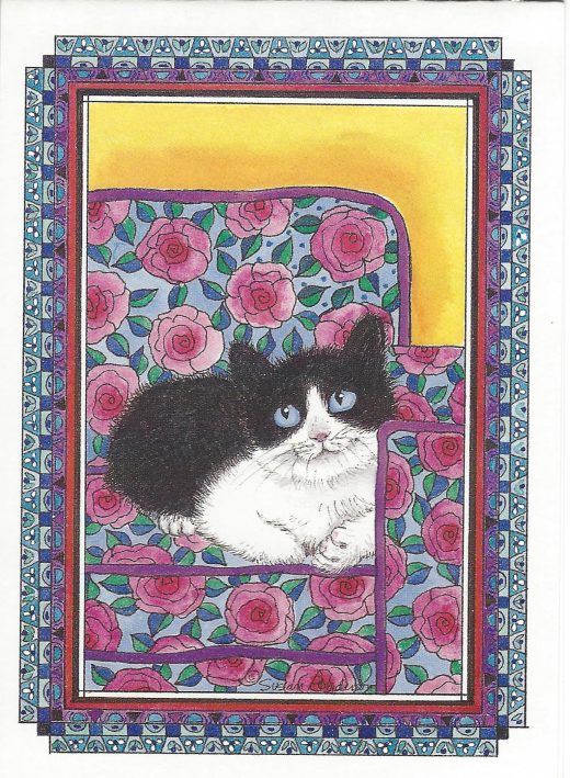 Note Card Black & White Cat