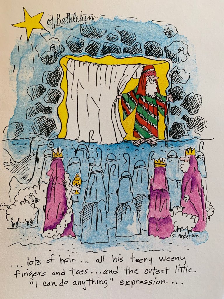 UpWords - Christmas Card - "His teeny toes..." card